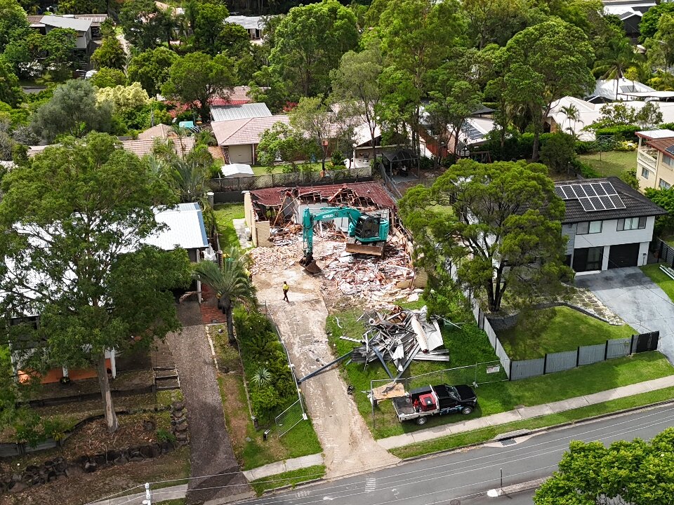 Construction site captured by drone in Brisbane